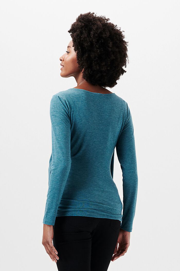 Longsleeve in Layer-Look, BLUE CORAL, detail image number 3