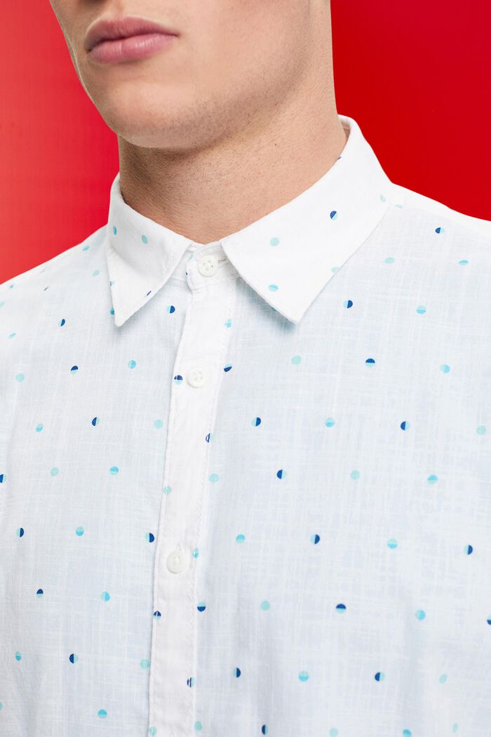 Hemd aus Slub Baumwolle mit Lunar-Dot-Muster, WHITE, detail image number 2