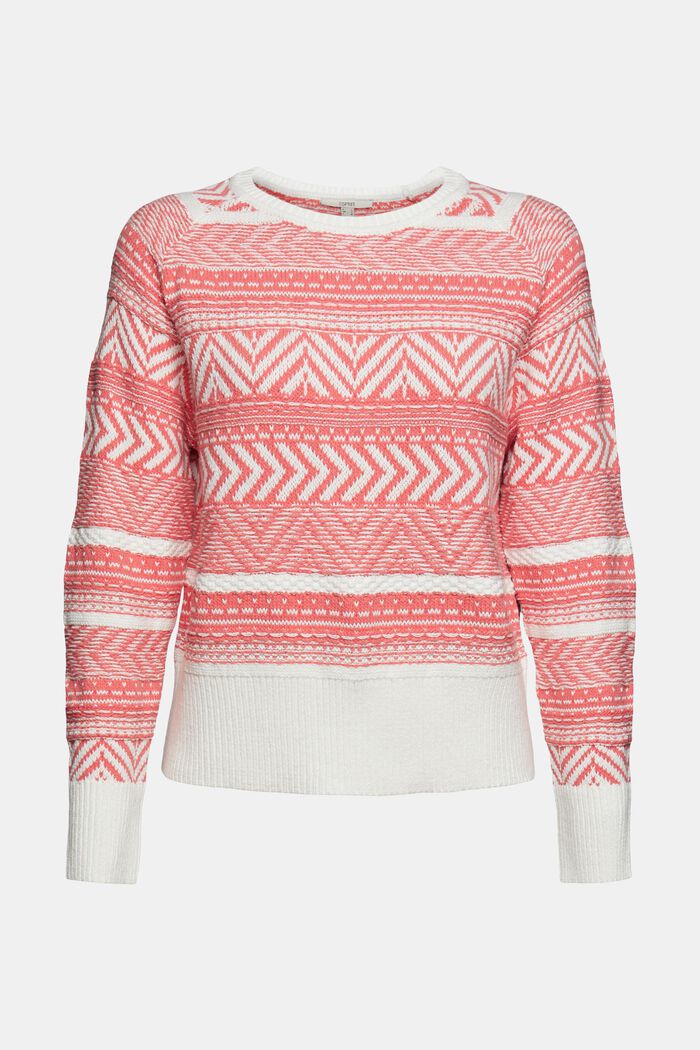 Pullover mit Norwegermuster, CORAL, overview