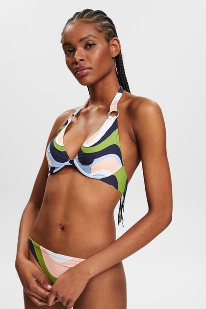 Neckholder-Bikinitop mit Print