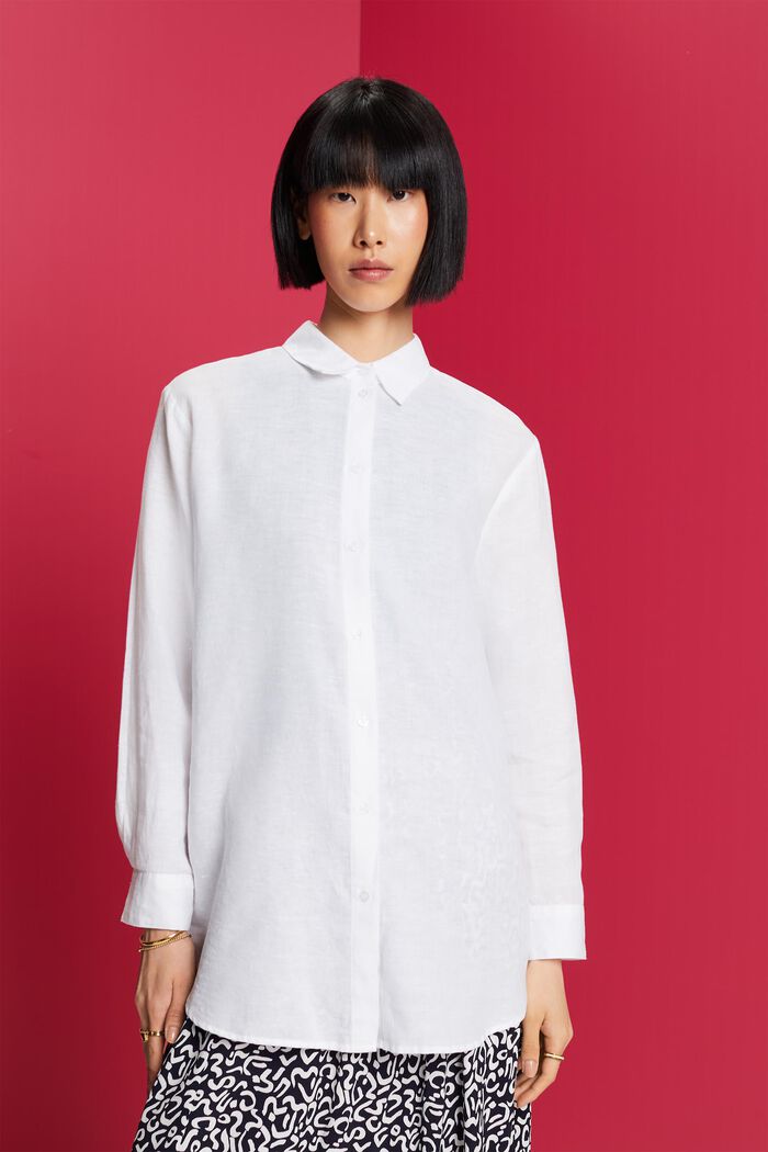 Leinen-Baumwolle-Hemd, WHITE, detail image number 0