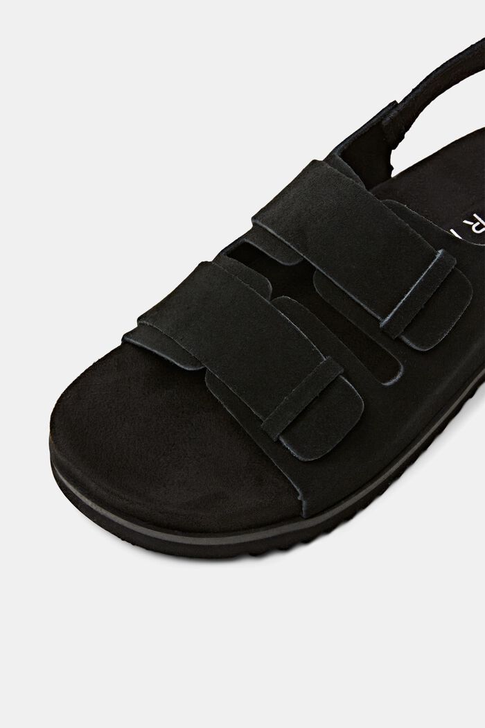 Sandalen aus Veloursleder, BLACK, detail image number 3