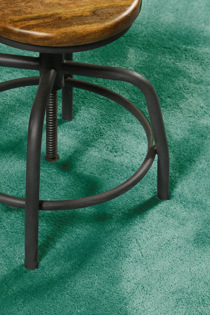 Hochflor-Teppich im unifarbenen Design, EMERALD GREEN, detail image number 1