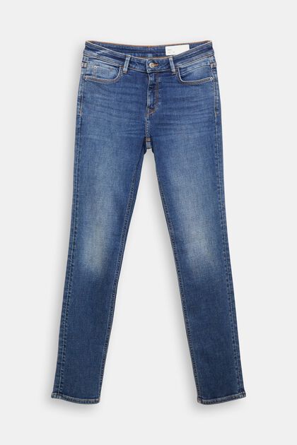 Stretch-Jeans aus Organic Cotton, BLUE MEDIUM WASHED, overview