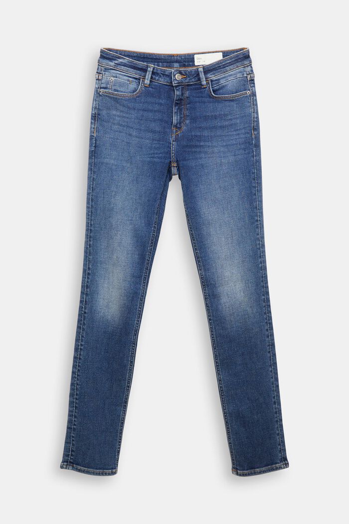 Stretch-Jeans aus Organic Cotton, BLUE MEDIUM WASHED, detail image number 9