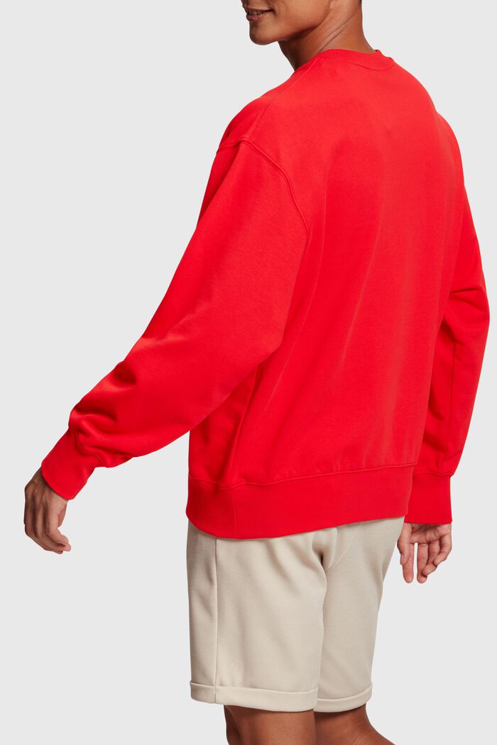 Sweatshirt mit beflocktem Logo-Aufnäher, RED, detail image number 2