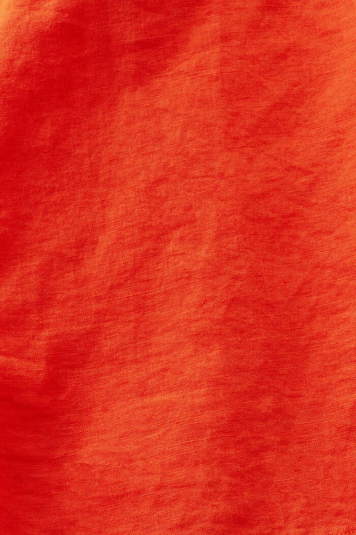 Hemdbluse aus Baumwolle-Leinen-Mix, BRIGHT ORANGE, detail image number 5