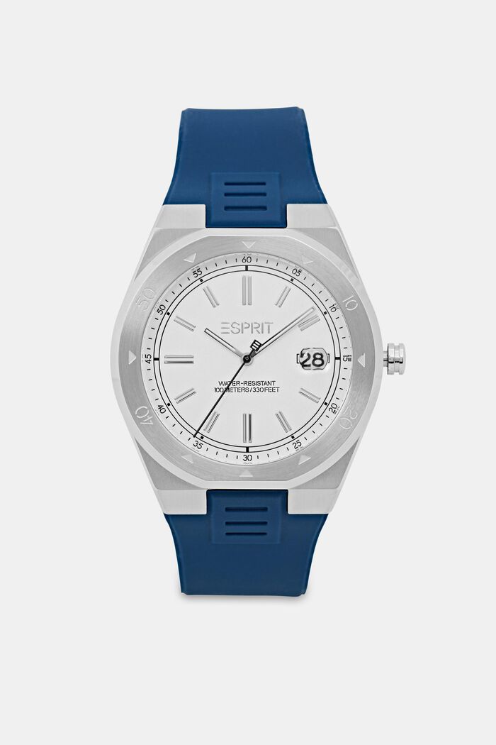 Uhr mit Silikon-Armband, NAVY, overview
