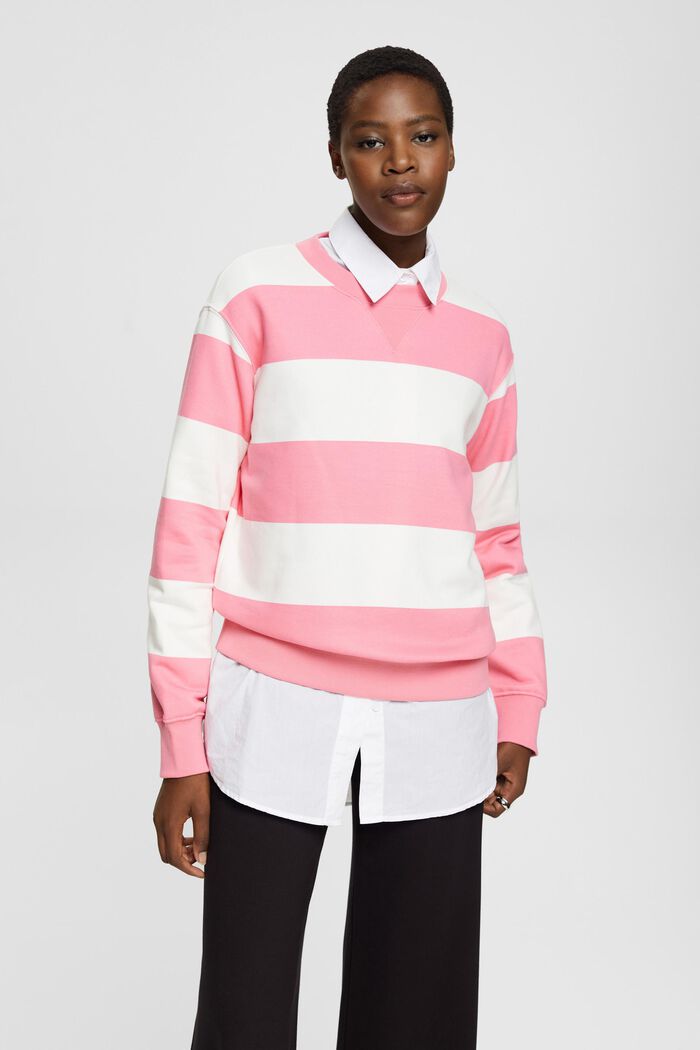 Sweatshirt mit Streifenmuster, PINK, detail image number 0