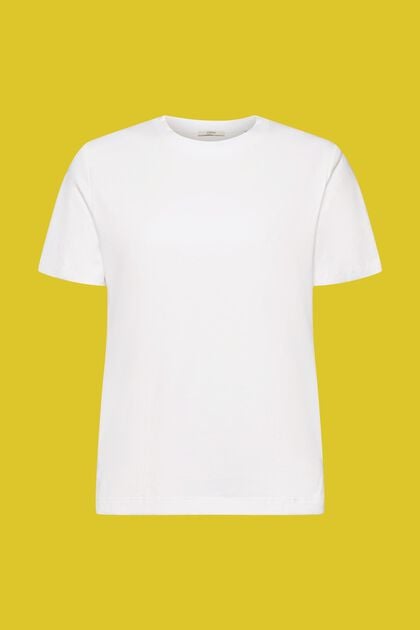 T-Shirt aus Baumwollmix, WHITE, overview