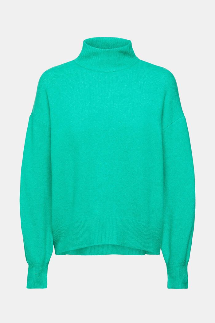 Wollmix-Pullover mit Stehkragen, LIGHT GREEN, detail image number 6