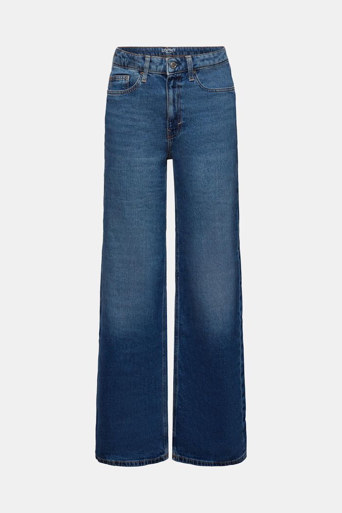 Retro-Jeans mit weitem Bein, BLUE MEDIUM WASHED, detail image number 7