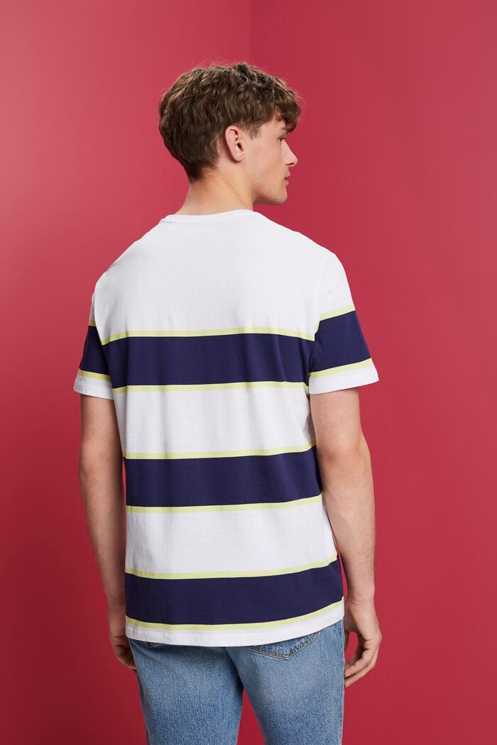 Gestreiftes T-Shirt, 100 % Baumwolle, WHITE, detail image number 3