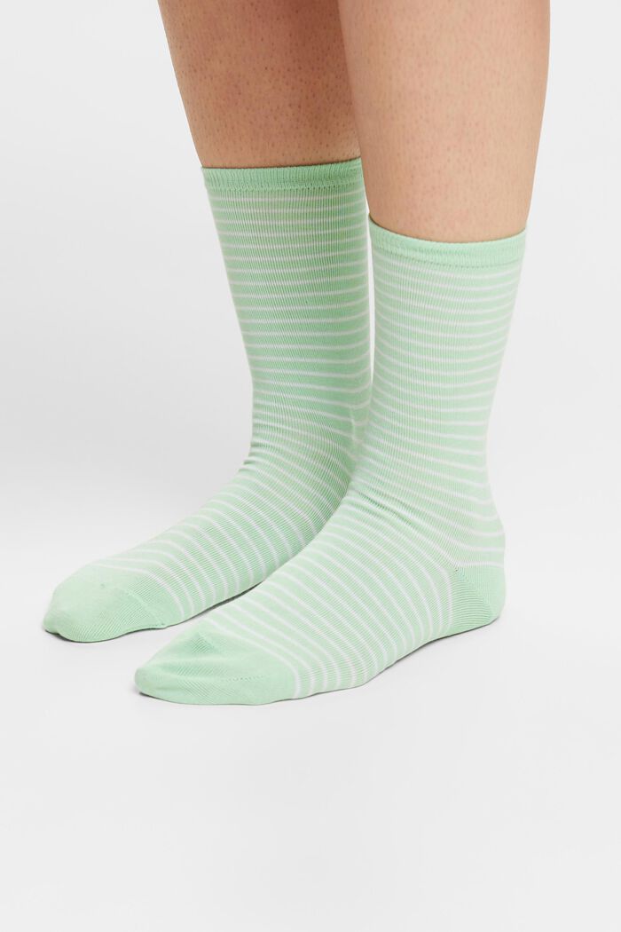2er-Set Socken mit Streifenmuster, GREEN/MINT, detail image number 1