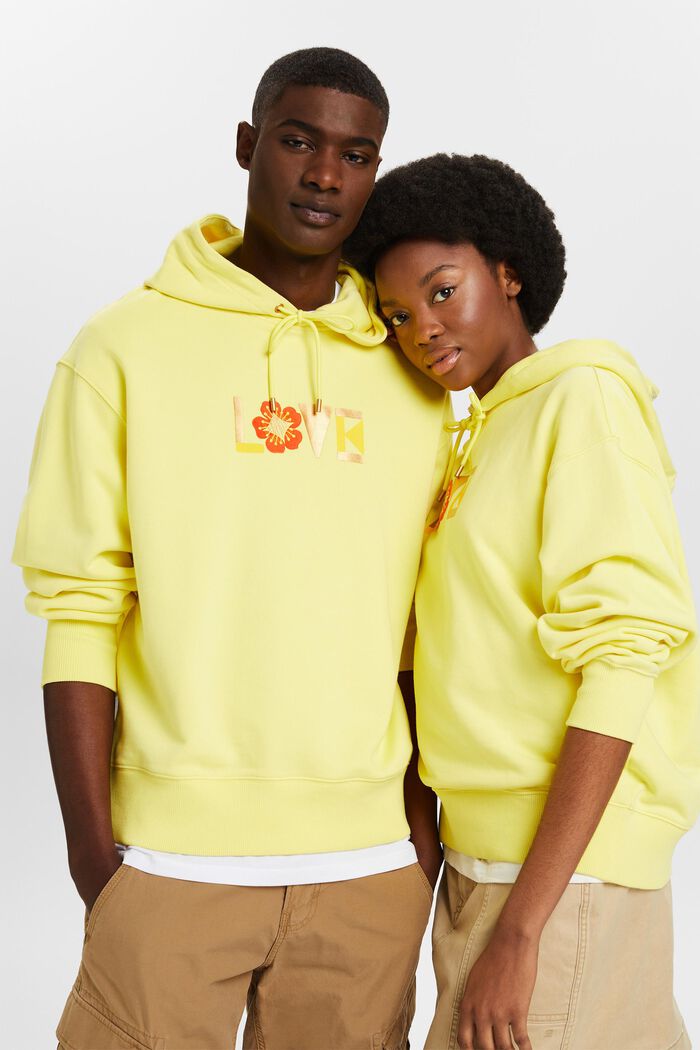 Unisex-Hoodie in Oversize-Form mit Print, PASTEL YELLOW, detail image number 5