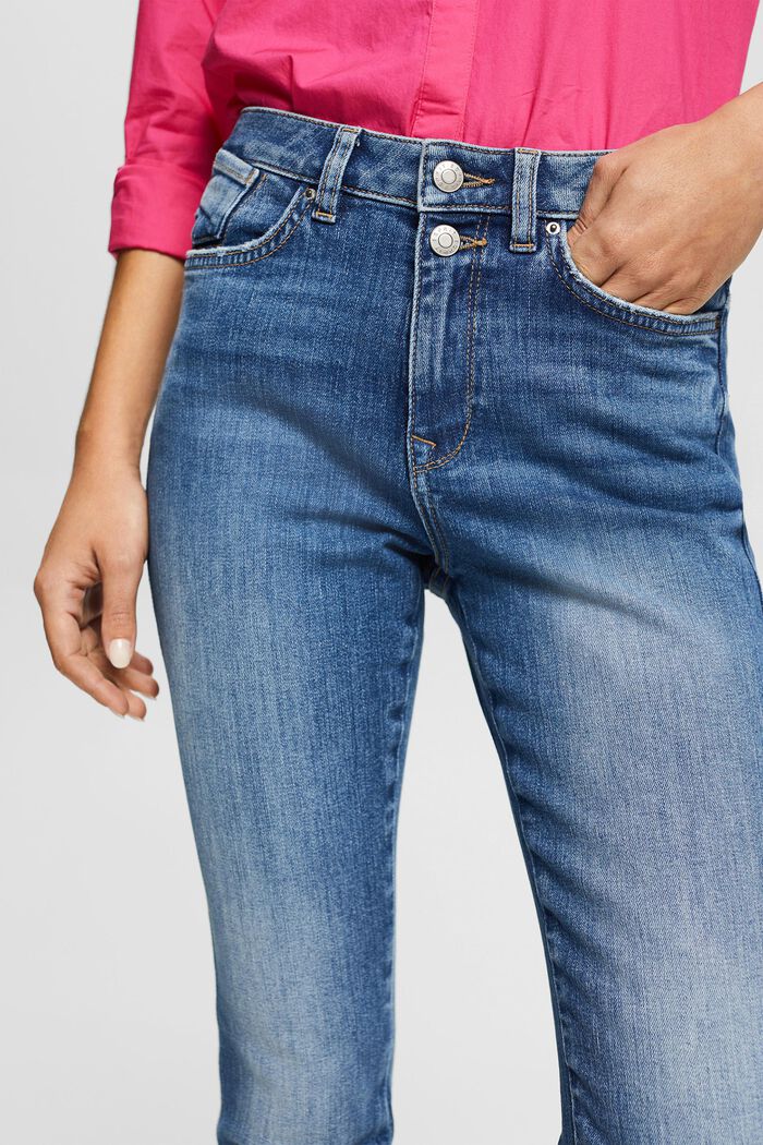 Jeans mit Doppelknopf, Organic Cotton, BLUE MEDIUM WASHED, detail image number 2