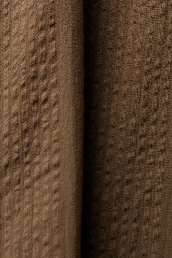 Kleid aus strukturierter Baumwolle, KHAKI GREEN, detail image number 5