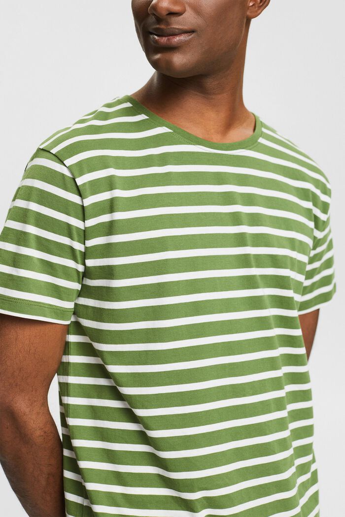 Jersey-T-Shirt mit Streifen, LEAF GREEN, detail image number 1