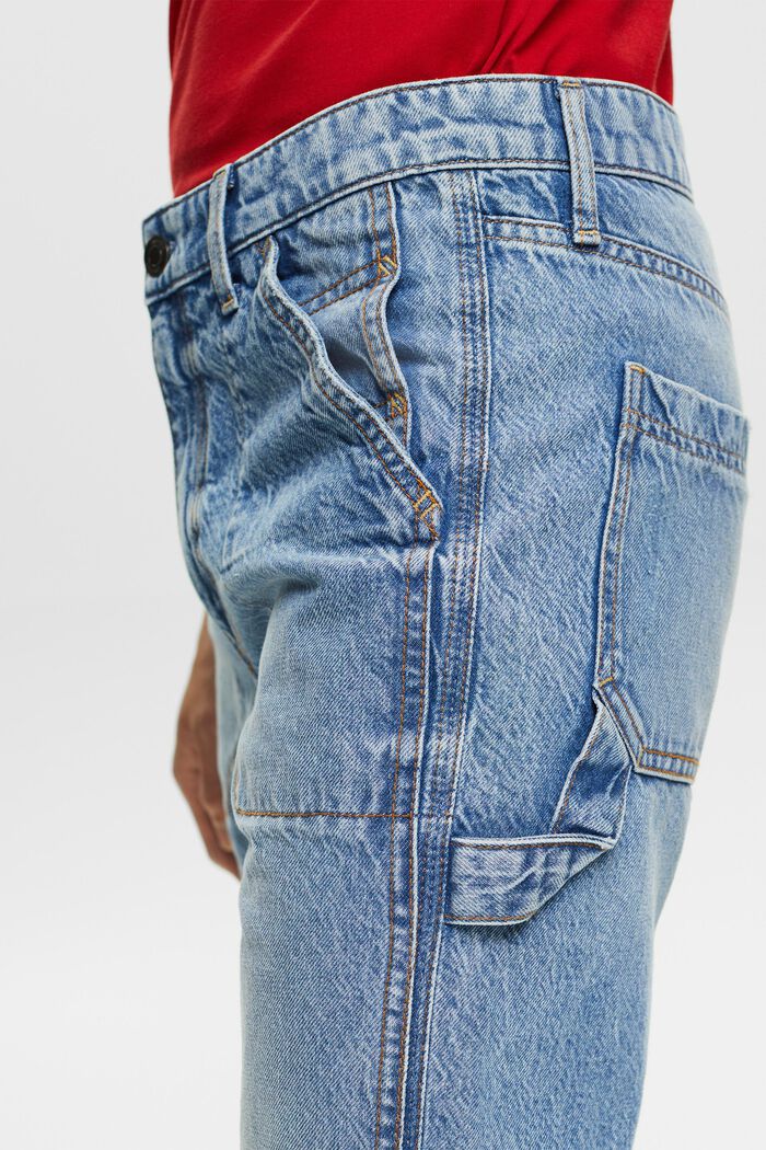 Gerade Carpenter Jeans mit mittelhohem Bund, BLUE LIGHT WASHED, detail image number 4