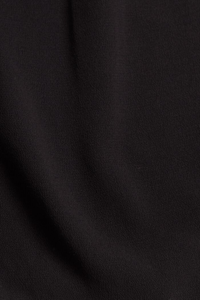 Kurzärmelige Bluse aus Viskose-Crêpe, BLACK, detail image number 4