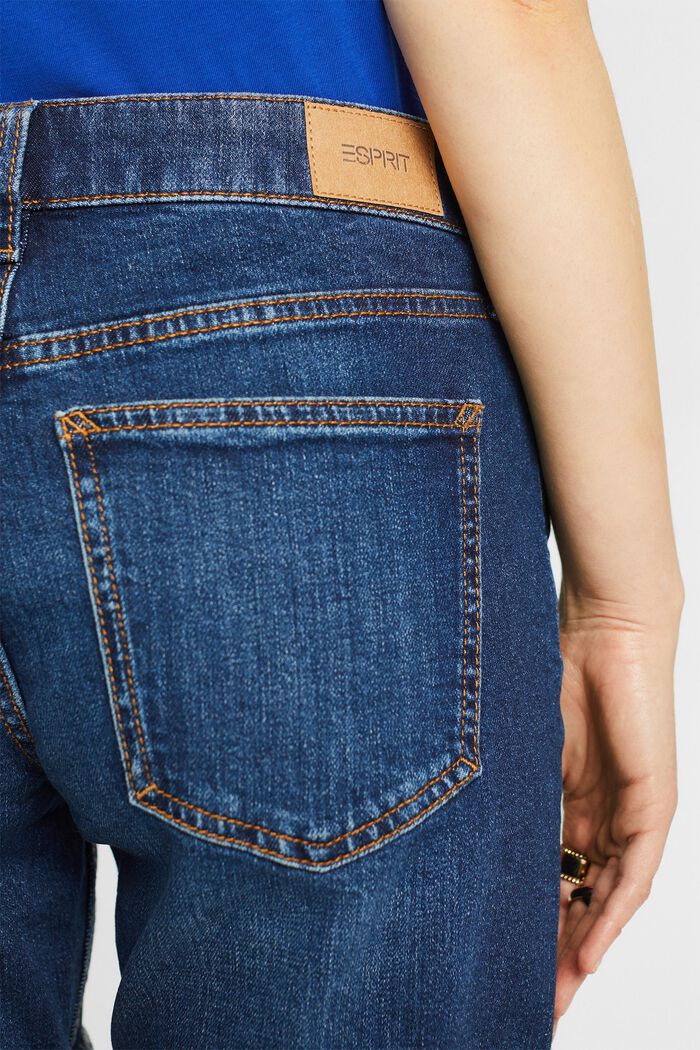 Jeans-Shorts mit mittelhohem Bund, BLUE DARK WASHED, detail image number 3