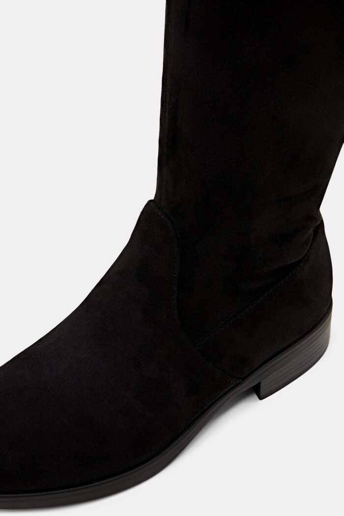 Kniehohe Boots in Wildlederoptik, BLACK, detail image number 3