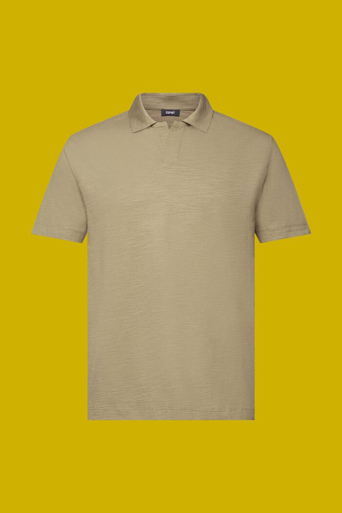 Poloshirt aus Jersey, 100 % Baumwolle, LIGHT KHAKI, detail image number 5