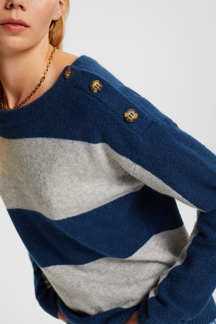 Mit Wolle: Pullover, PETROL BLUE, detail image number 3