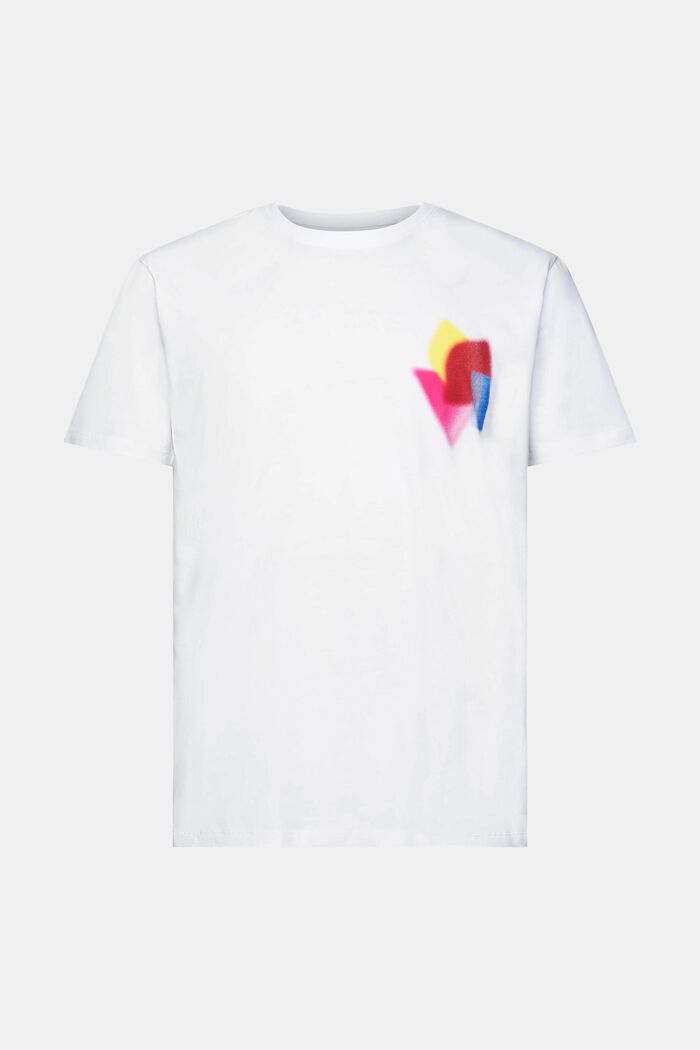 T-Shirt mit Print auf Brusthöhe, WHITE, detail image number 2