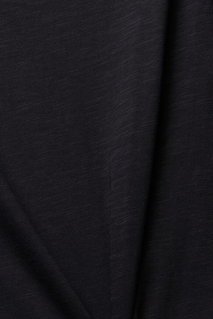 Unifarbenes T-Shirt, BLACK, detail image number 4