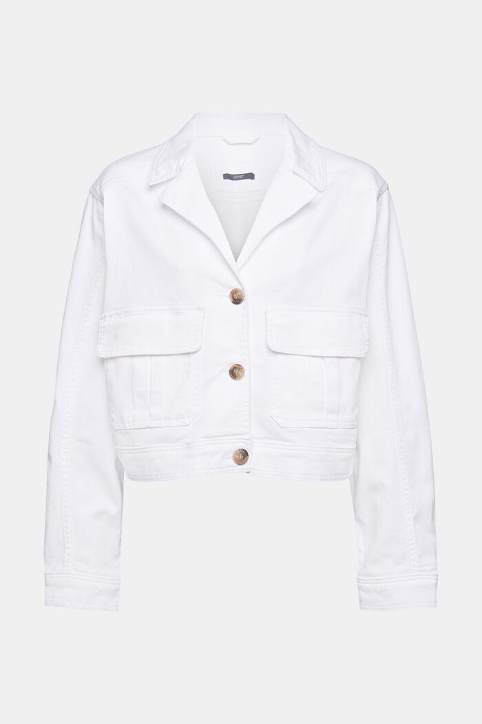 Jeansjacke im Oversize-Look, WHITE, overview