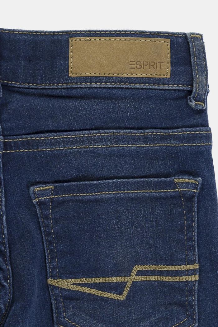 Washed Stretch-Jeans mit Verstellbund, BLUE LIGHT WASHED, detail image number 2