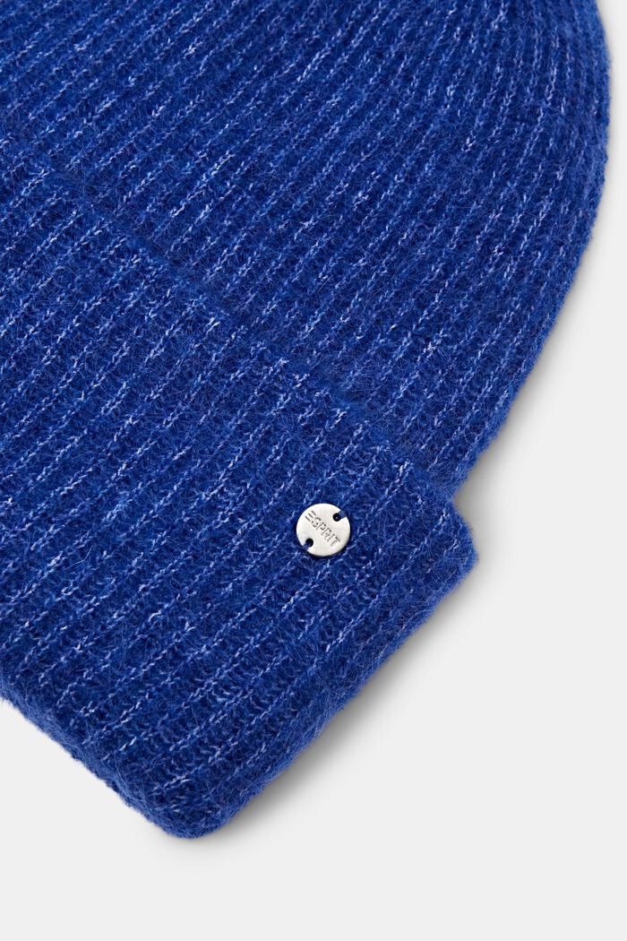 Gerippte Beanie aus Mohair-Wolle-Mix, BRIGHT BLUE, detail image number 1