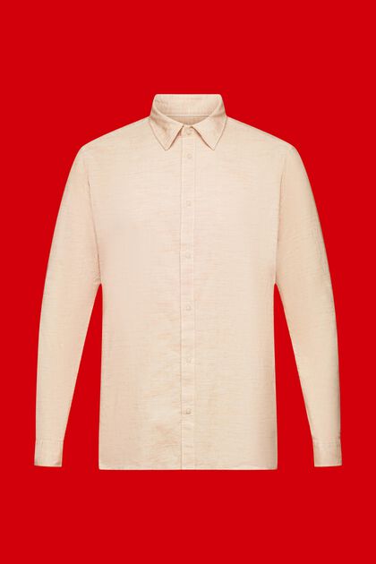 Gestreiftes Hemd aus nachhaltiger Baumwolle, CARAMEL, overview