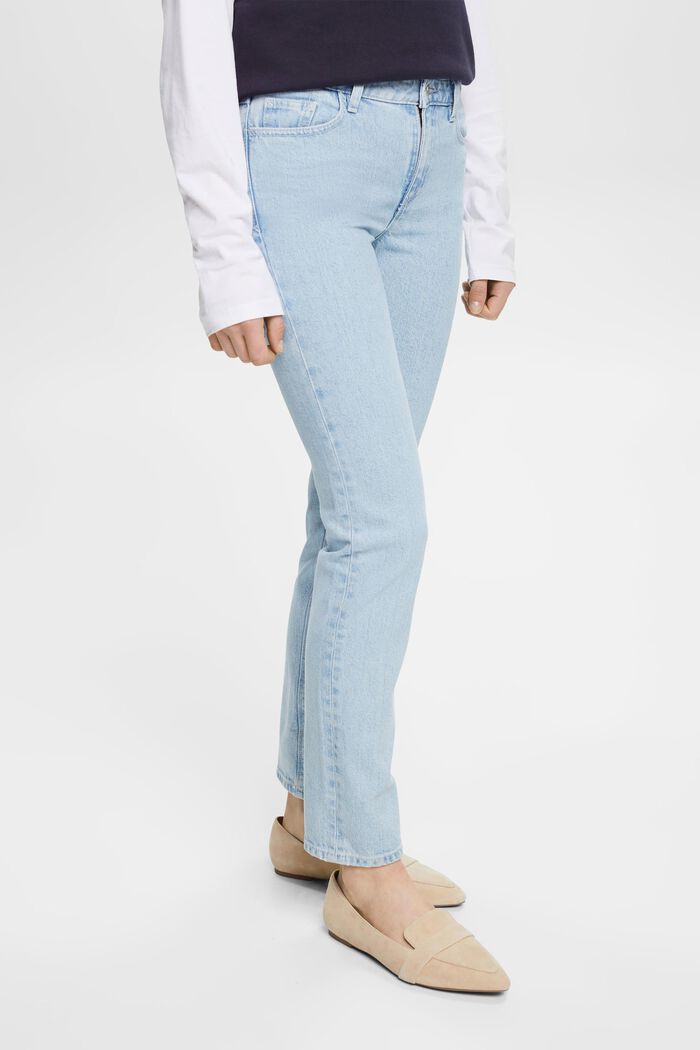 Jeans mit geradem Bein und mittlerer Bundhöhe, BLUE BLEACHED, detail image number 0