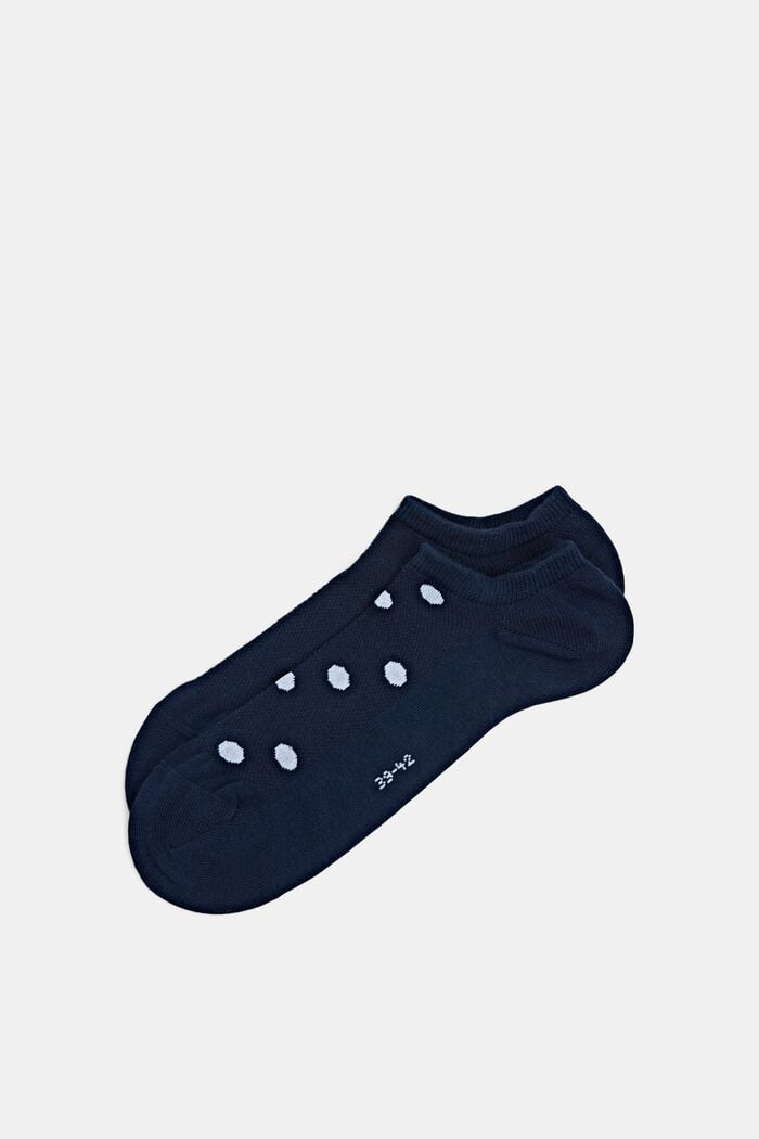 2er-Pack: Sneaker-Socken mit Tupfen, PLUM, overview
