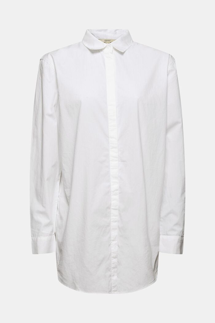 Long-Bluse aus 100% Organic Cotton, WHITE, overview