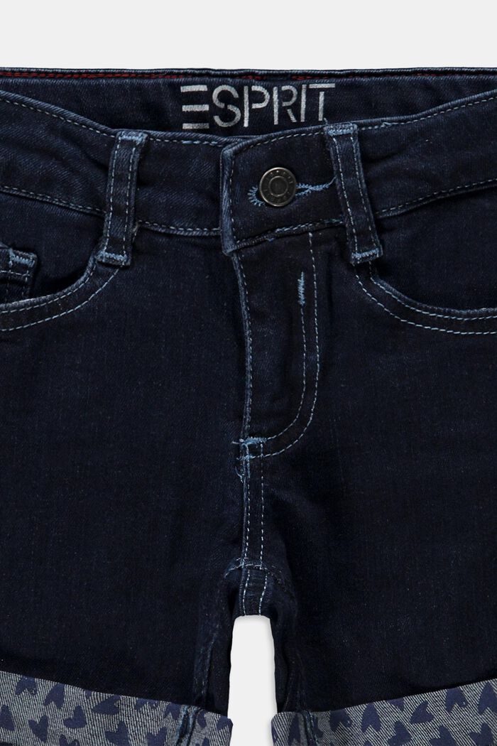 Recycelt: Jeans-Shorts mit Verstellbund, BLUE DARK WASHED, detail image number 2