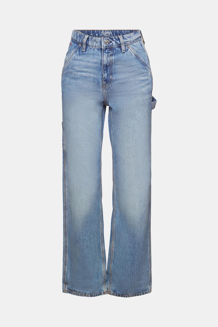 Recycelt: Carpenter-Jeans mit geradem Bein, BLUE BLEACHED, detail image number 6