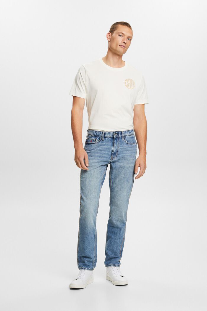 Gerade Carpenter Jeans mit mittelhohem Bund, BLUE BLEACHED, detail image number 5