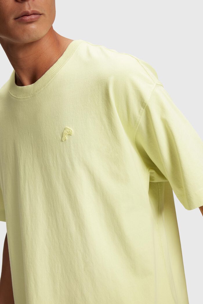 Relaxed Fit T-Shirt mit farbigem Dolphin-Batch, PASTEL YELLOW, detail image number 2