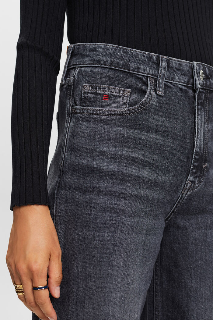 Jeans mit hohem Bund und geradem Bein, BLACK MEDIUM WASHED, detail image number 2