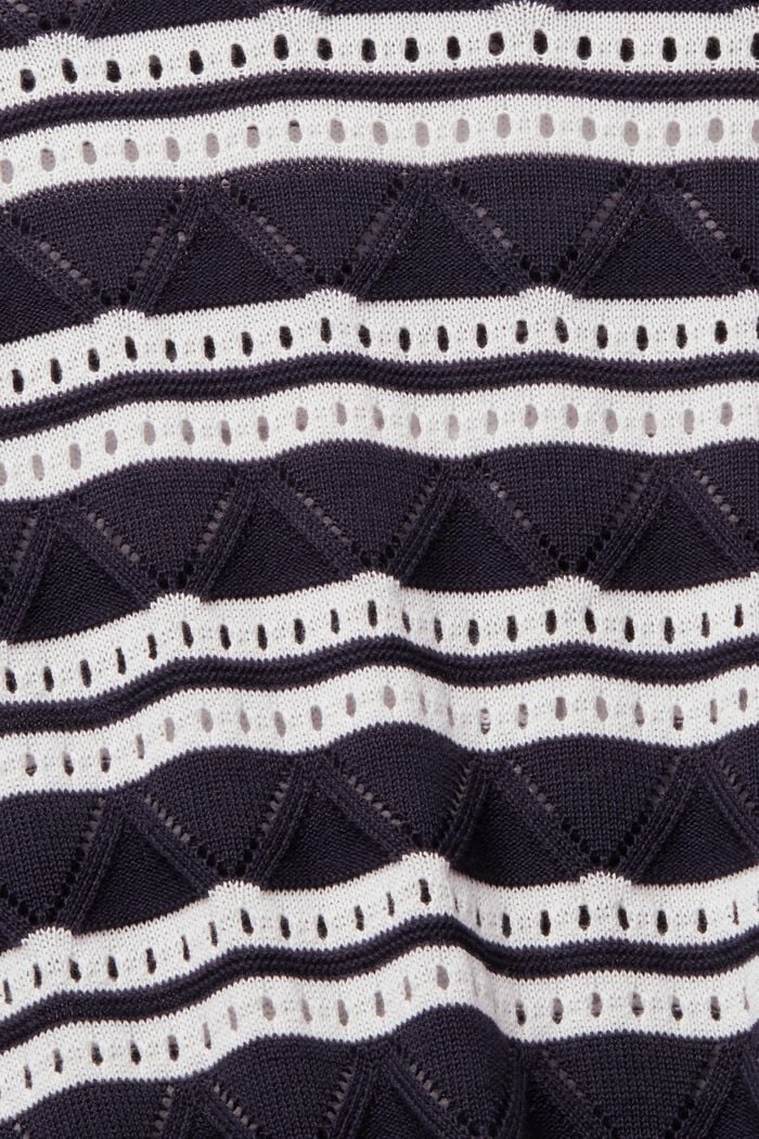 Pointelle-Pullover mit Streifen, NAVY, detail image number 5