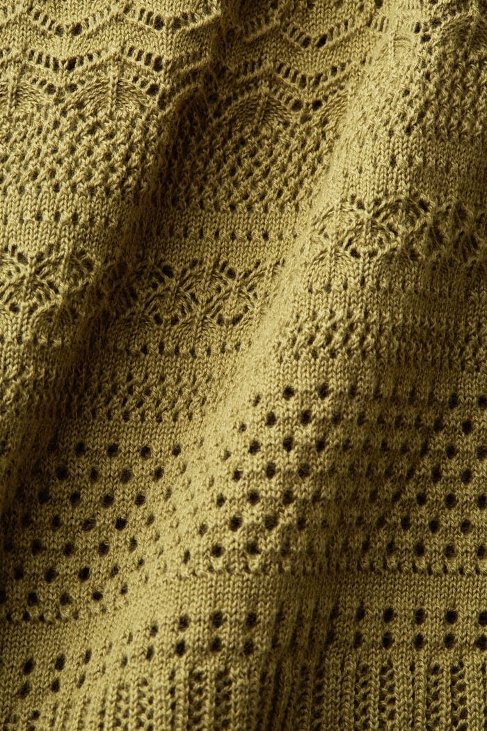 Top aus offenmaschigem Baumwollstrick, PISTACHIO GREEN, detail image number 5
