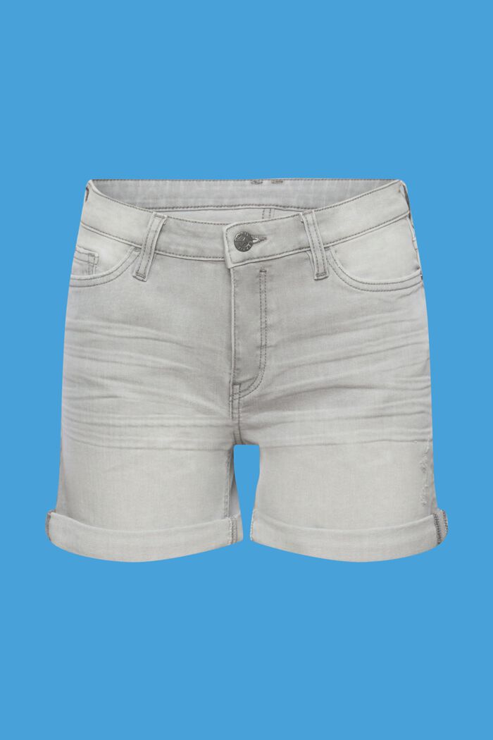 Jeans-Shorts aus Organic Cotton, GREY MEDIUM WASHED, detail image number 6