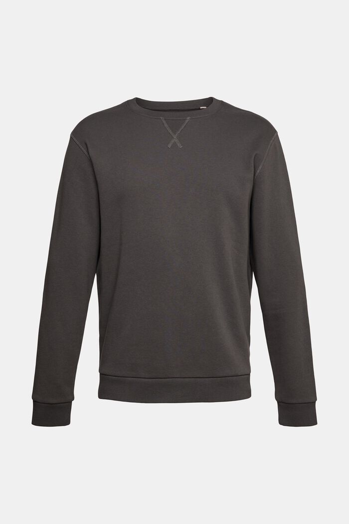Unifarbenes Sweatshirt, DARK GREY, detail image number 6