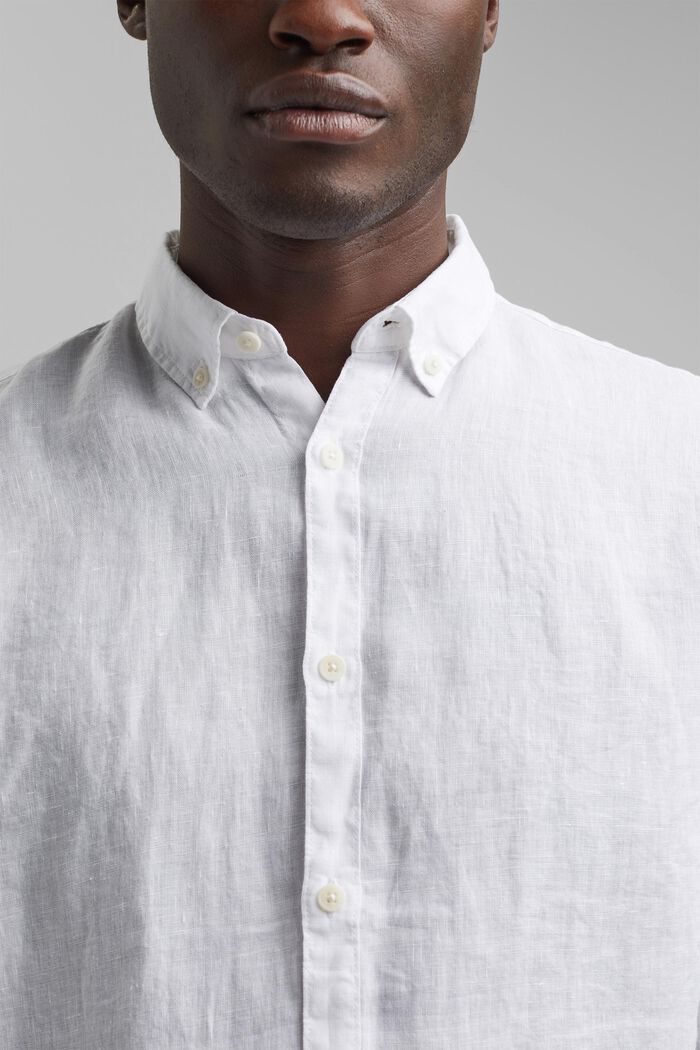 Button-Down-Hemd aus 100% Leinen, WHITE, detail image number 2