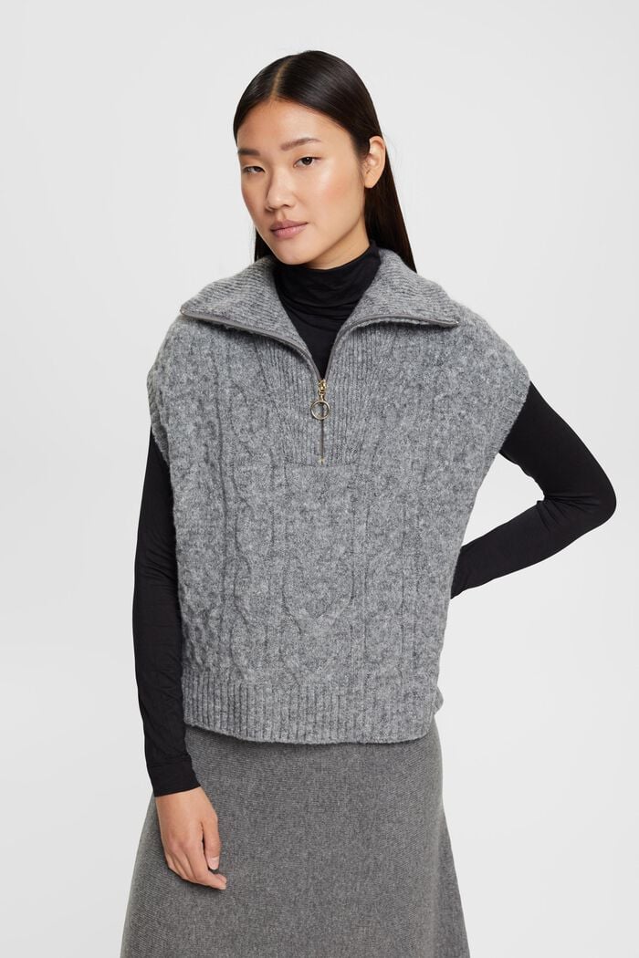 Pullover in Strickqualität mit Zipper