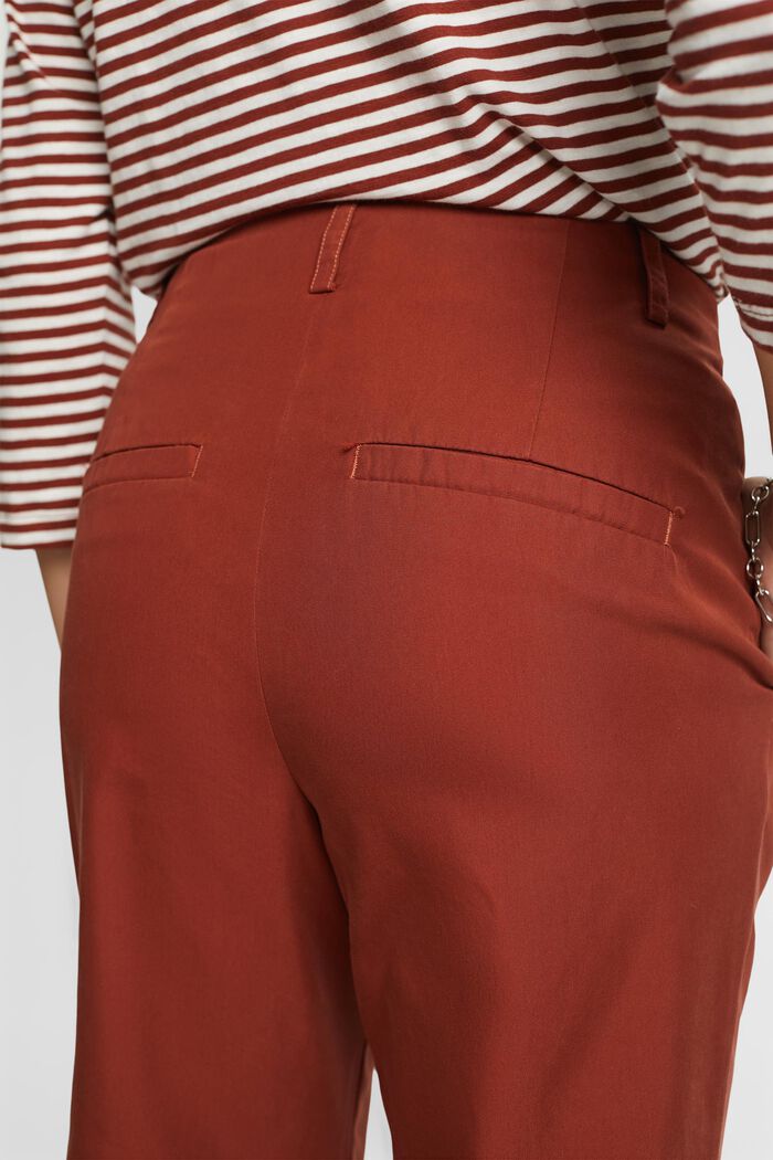 Chinohose in Cropped-Länge, RUST BROWN, detail image number 4