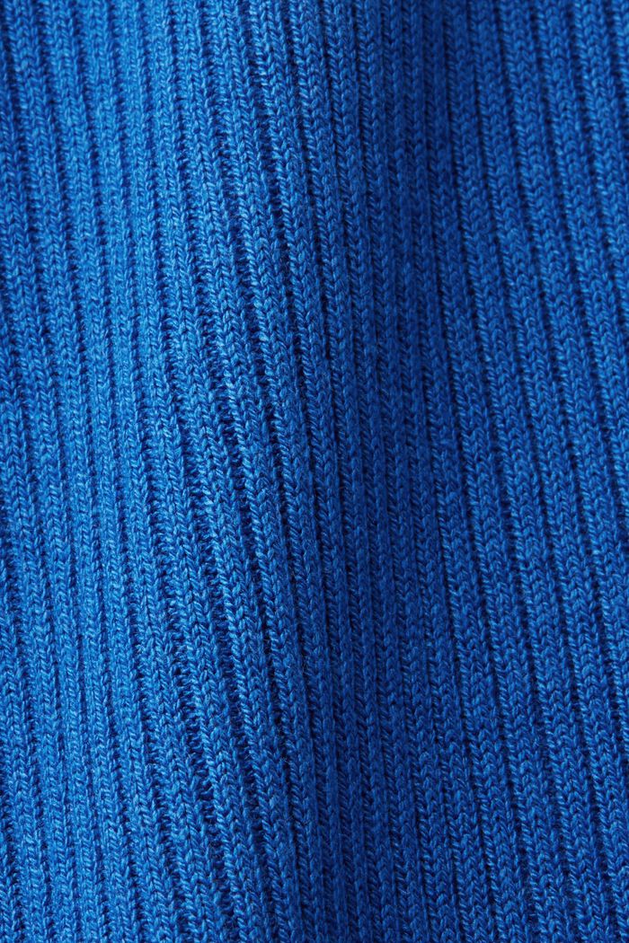 Kleid aus Rippstrick, Leinenmix, BRIGHT BLUE, detail image number 7